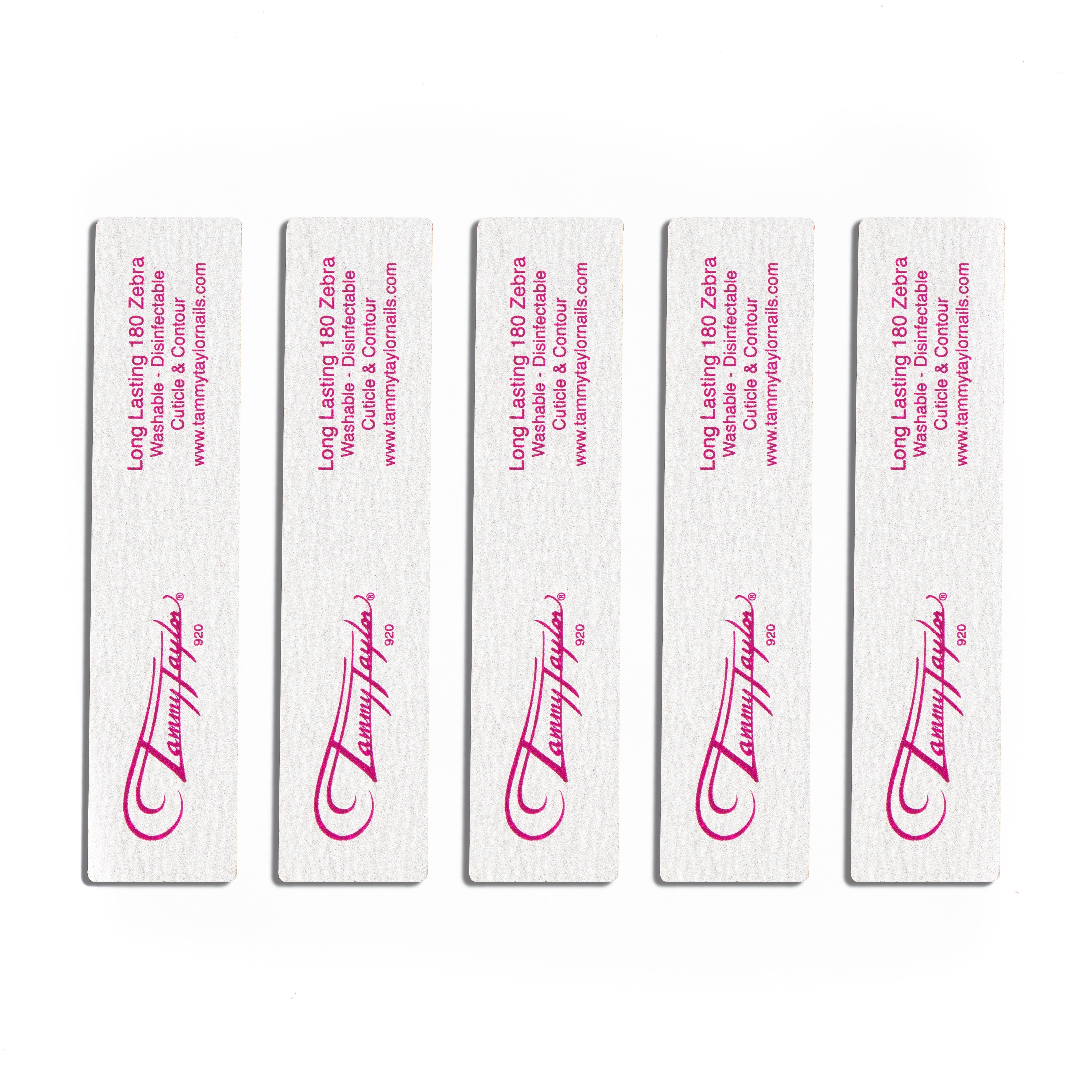 Tammy Taylor TTN Long Lasting 180 Zebra Cuticle & Contour File WSCC 5 Pack