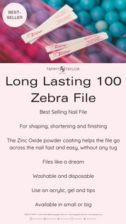 Tammy Taylor | Long Lasting 180 Zebra Cuticle & Contour File | Files