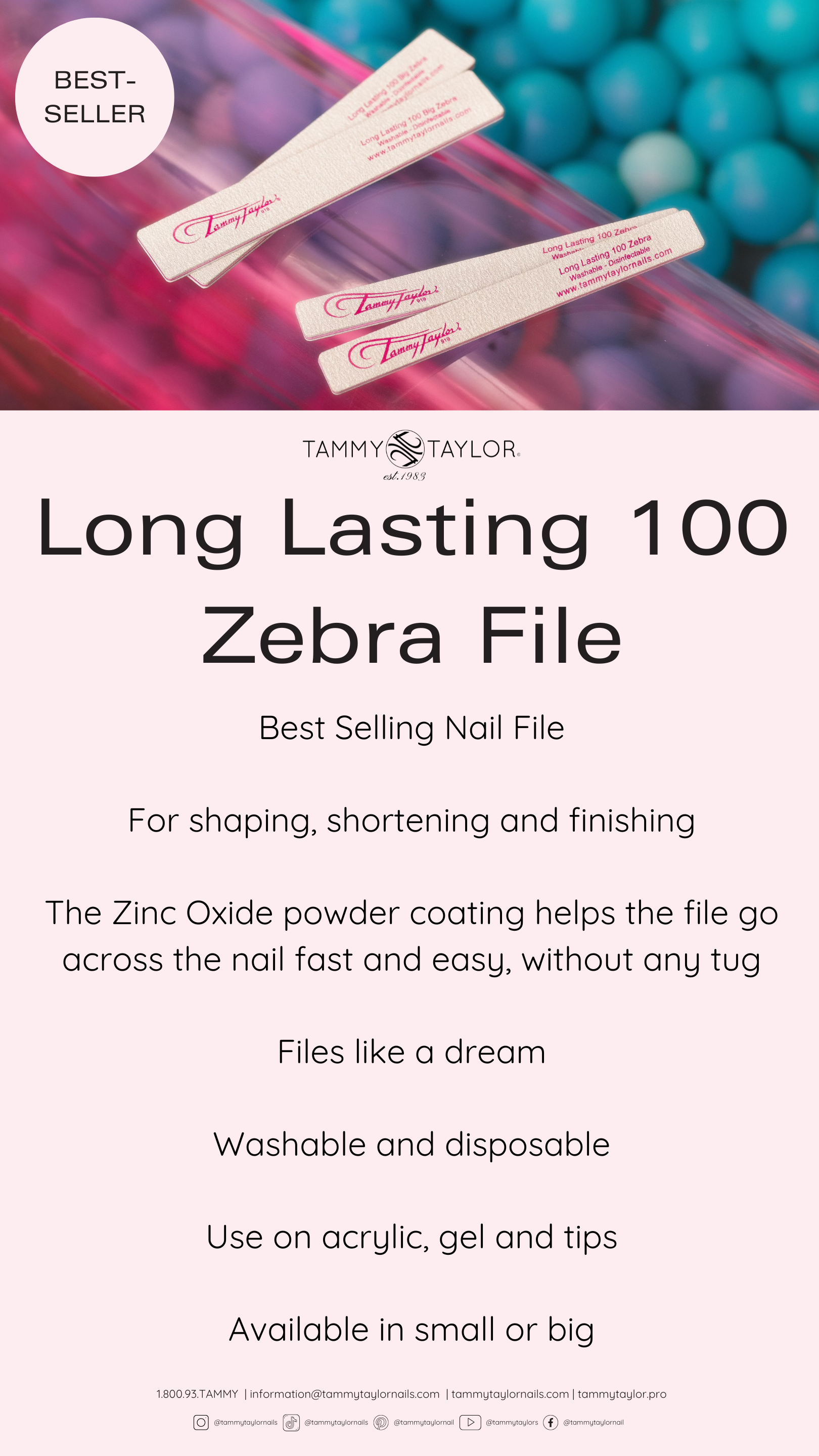 Long Lasting 180 Zebra Cuticle & Contour File