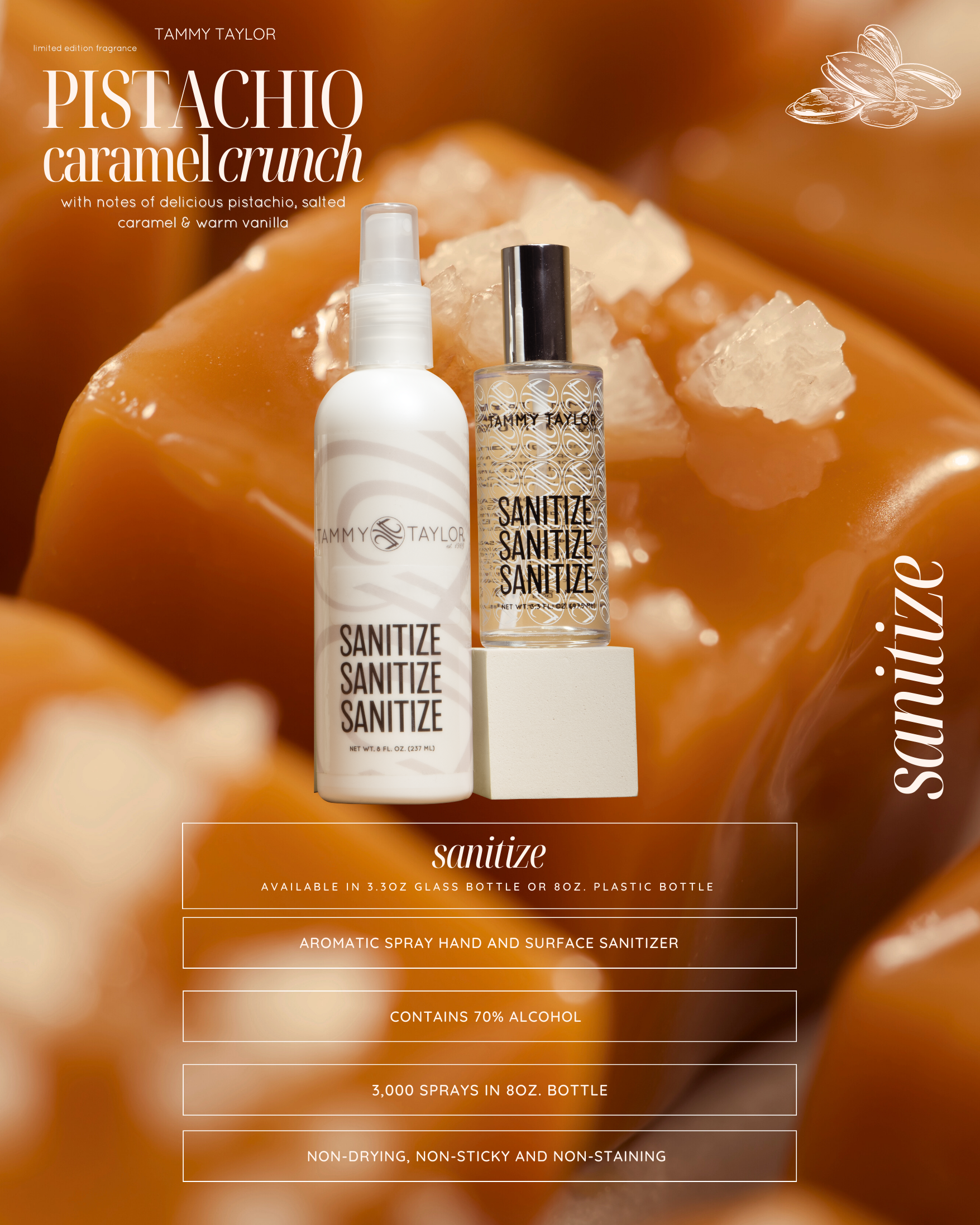 Pistachio Caramel Crunch Glass Spray Sanitize