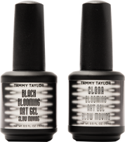 Tammy Taylor TTN Slow Moving Black & Clear Blooming Art Gel Bundle SMBCB