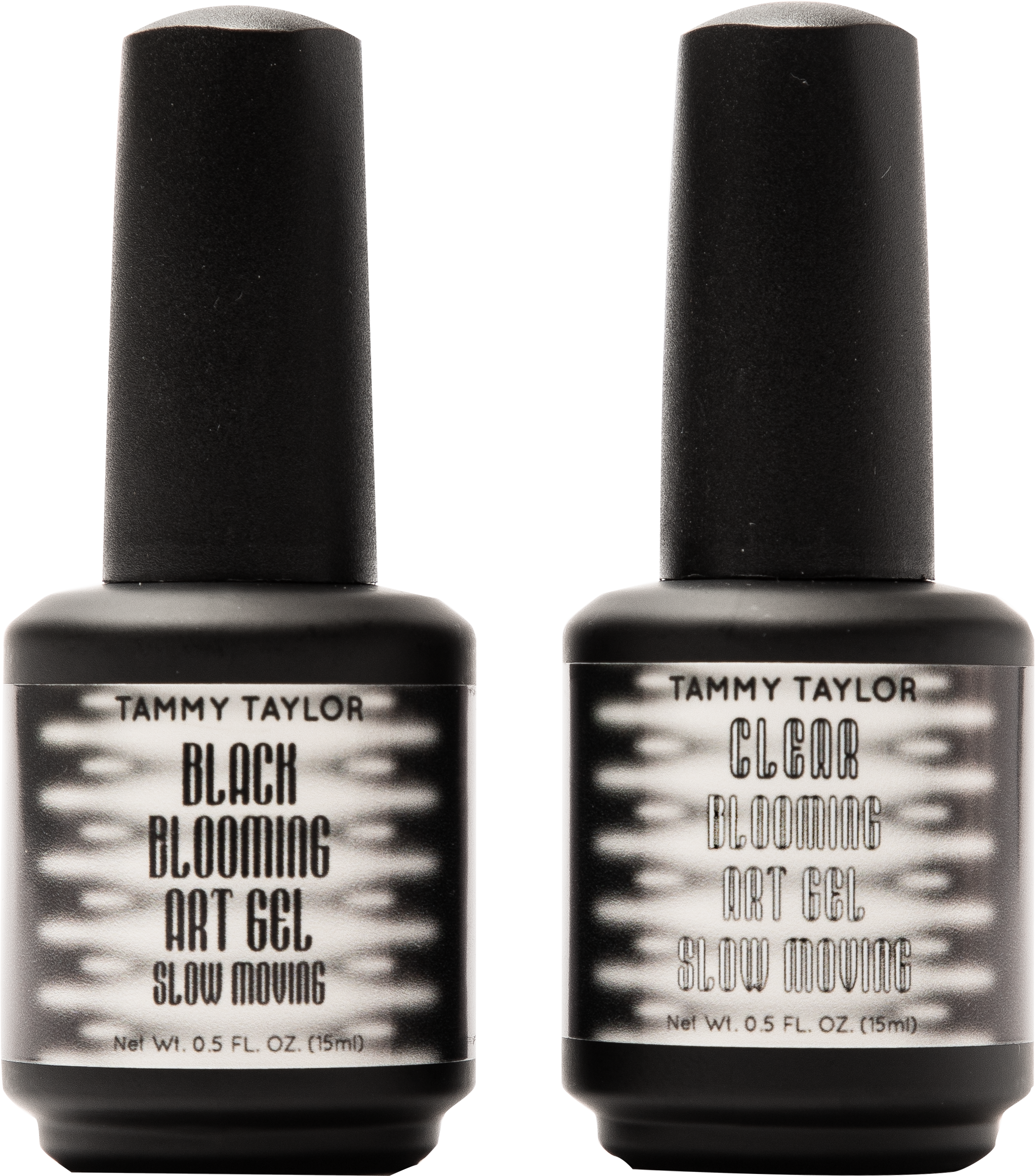 Tammy Taylor TTN Slow Moving Black & Clear Blooming Art Gel Bundle SMBCB