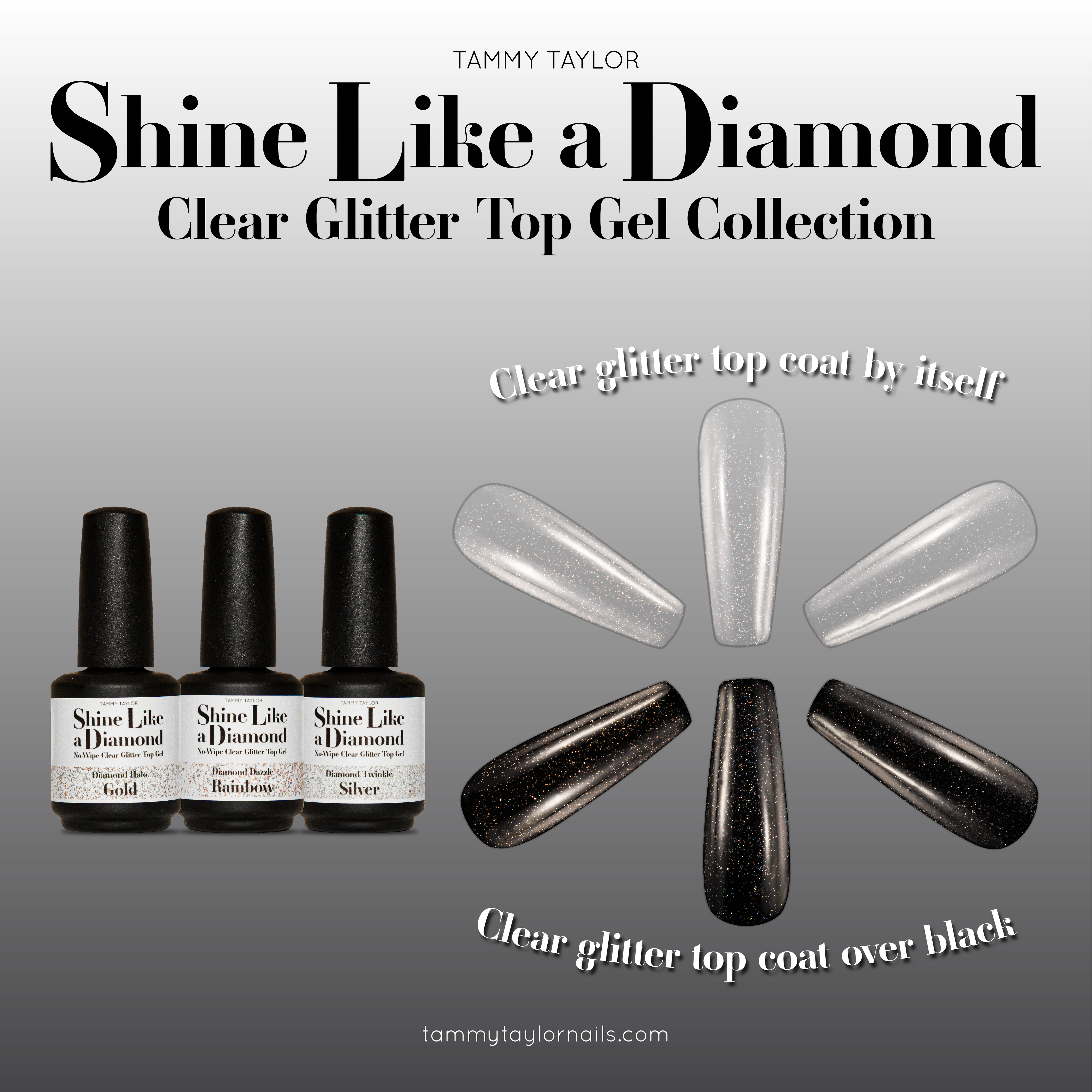 Tammy Taylor TTN Diamond Dazzle Rainbow Top Coat GE645