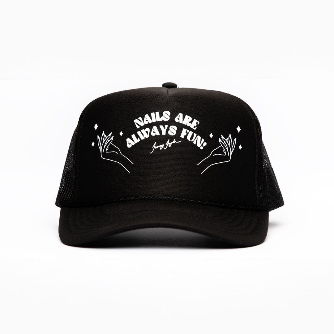 Tammy Taylor Nails "Nails Are Always Fun" Limited Edition Black Trucker Hat TTH