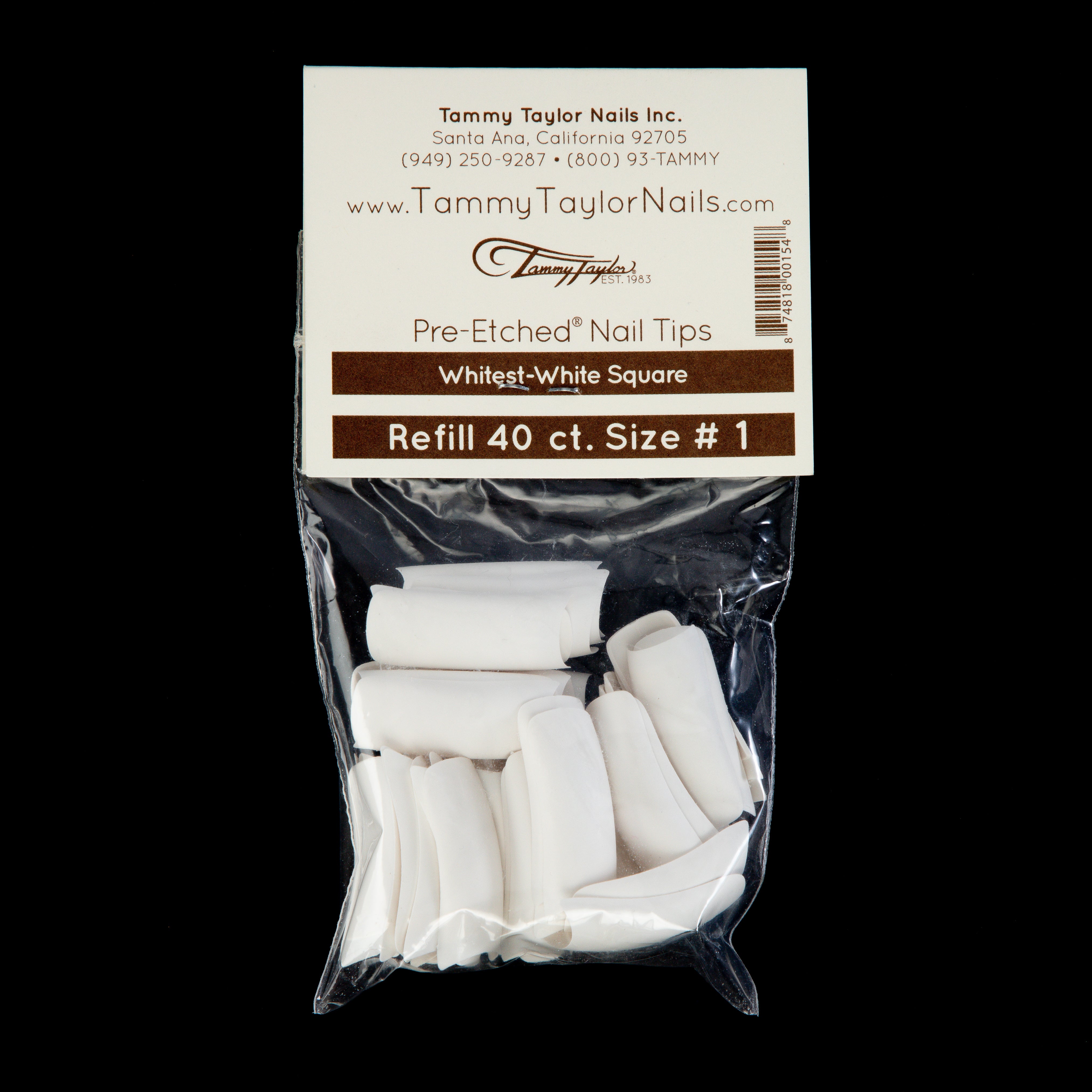 Tammy Taylor | (Pre-Etched) Whitest White Square Tips *Refill Package* | Nail Tips