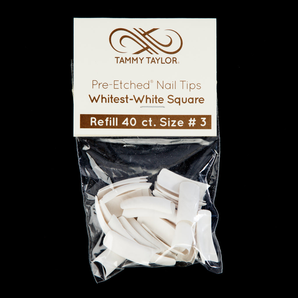 (Pre-Etched) Whitest White Square Tips *Refill Package*