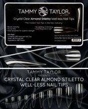 Crystal Clear Almond Stiletto Well-less Nail Tips