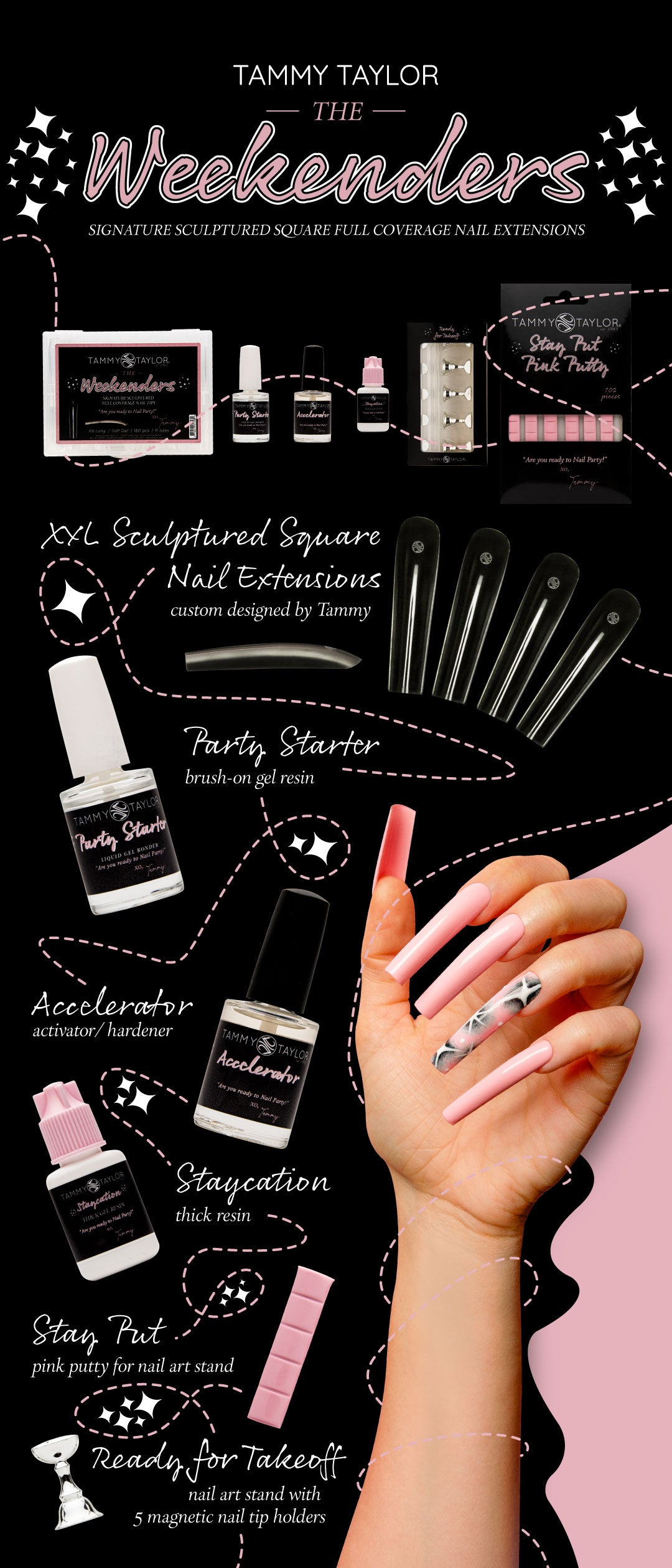 Tammy Taylor | The Weekenders Full Coverage Nail Extensions Kit | bundle