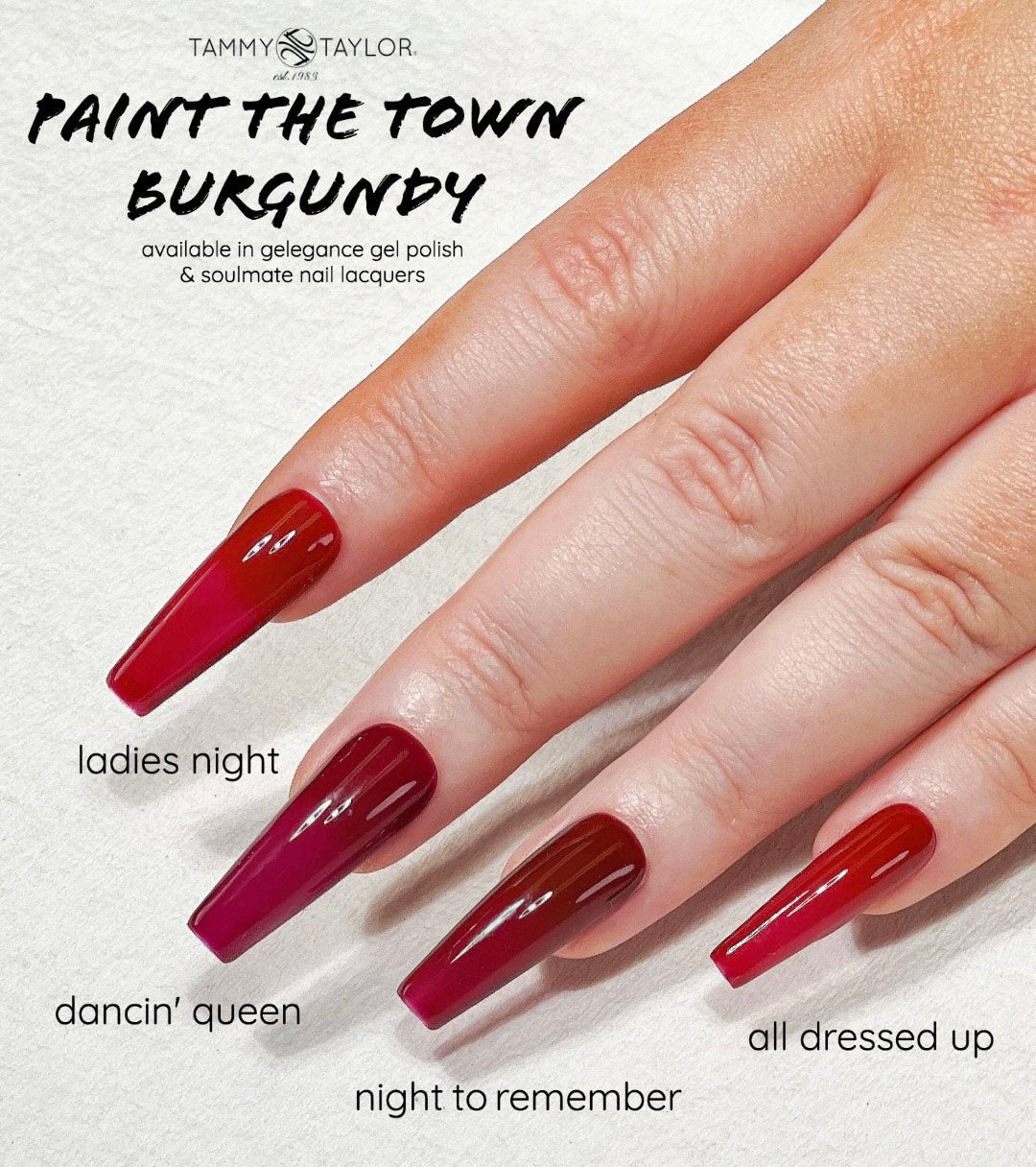 Tammy Taylor | Paint The Town Burgundy Nail Lacquer Bundle | Nail Lacquer